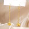 High-End Sand Gold Imitation Earrings: Long-Lasting Tassel Design for Women, Cross-Border Copper Accessories