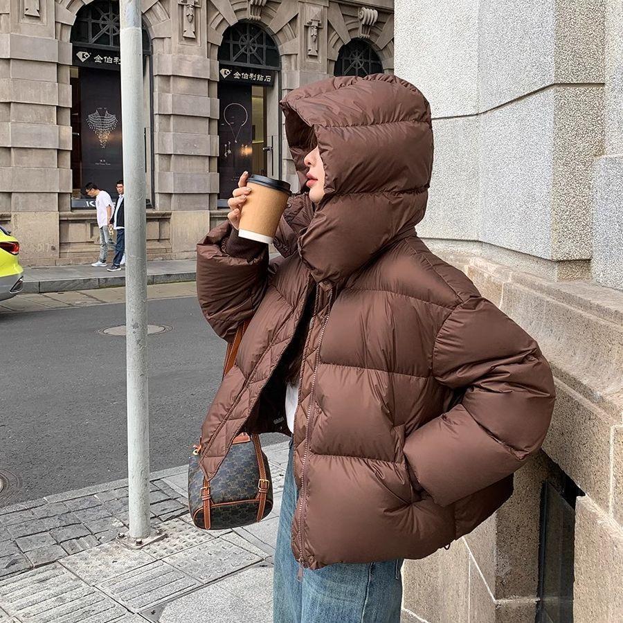 Short down padded jacket 2025 new small winter coat hooded padded jacket thickened bread padded jacket