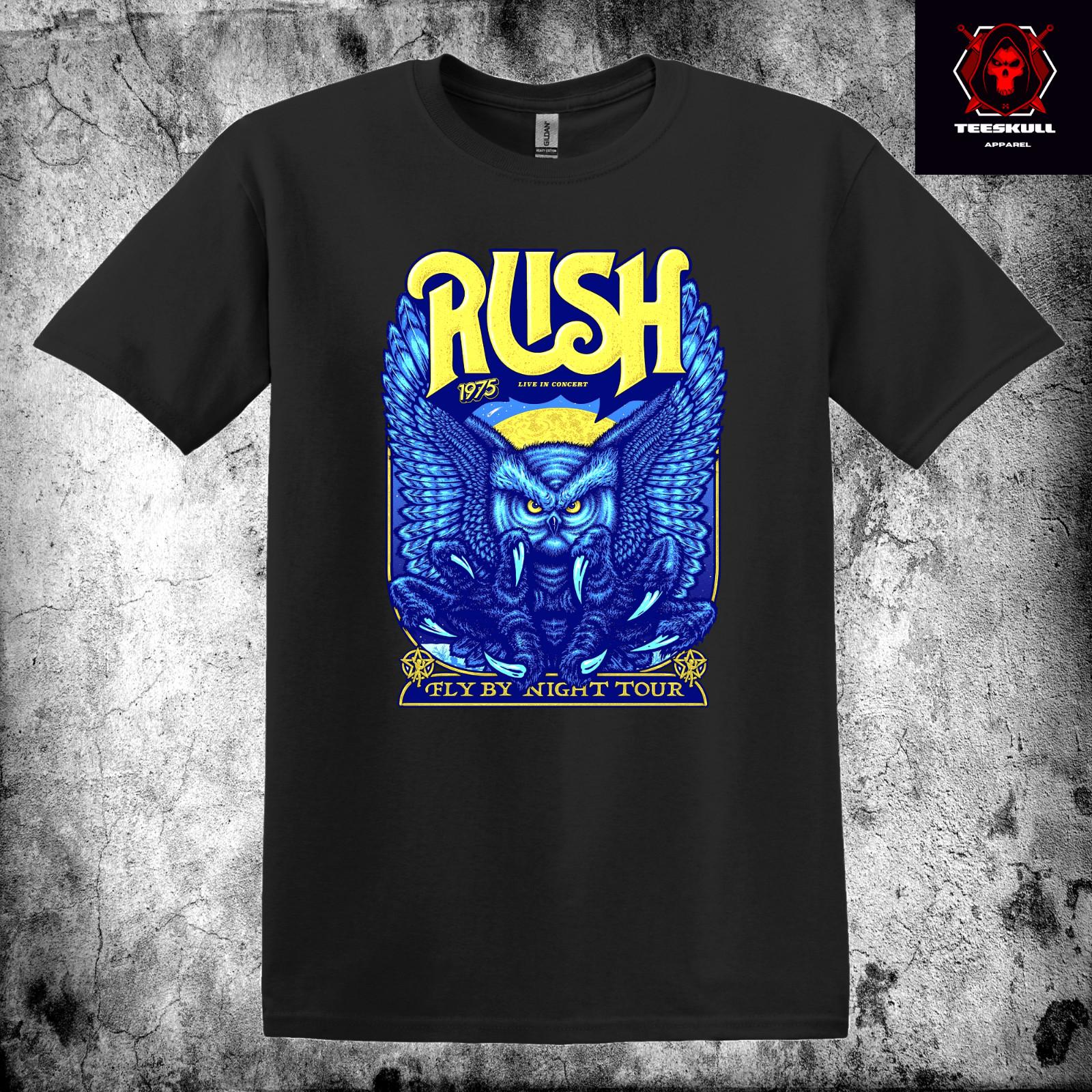 26 RUSH  Fly By Night 1975 Tour  Rock Band Unisex Heavy Cotton T-SHIRT S-3XL  Unisex T-Shirt M