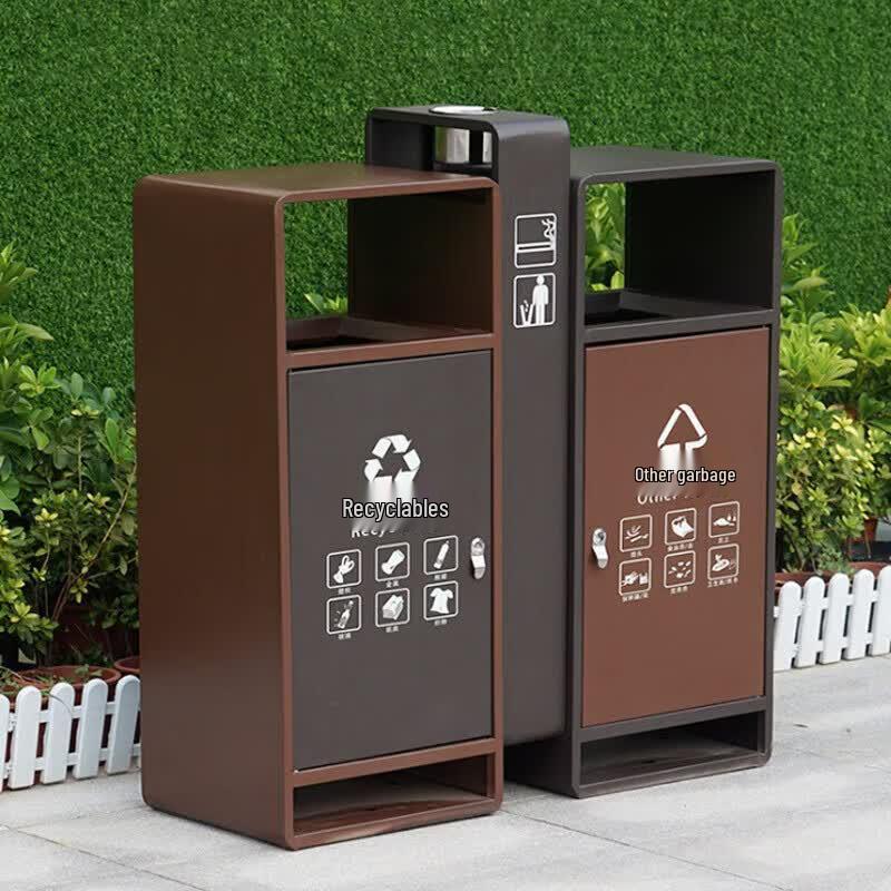 Outdoor Galvanized Steel Waste Bin
