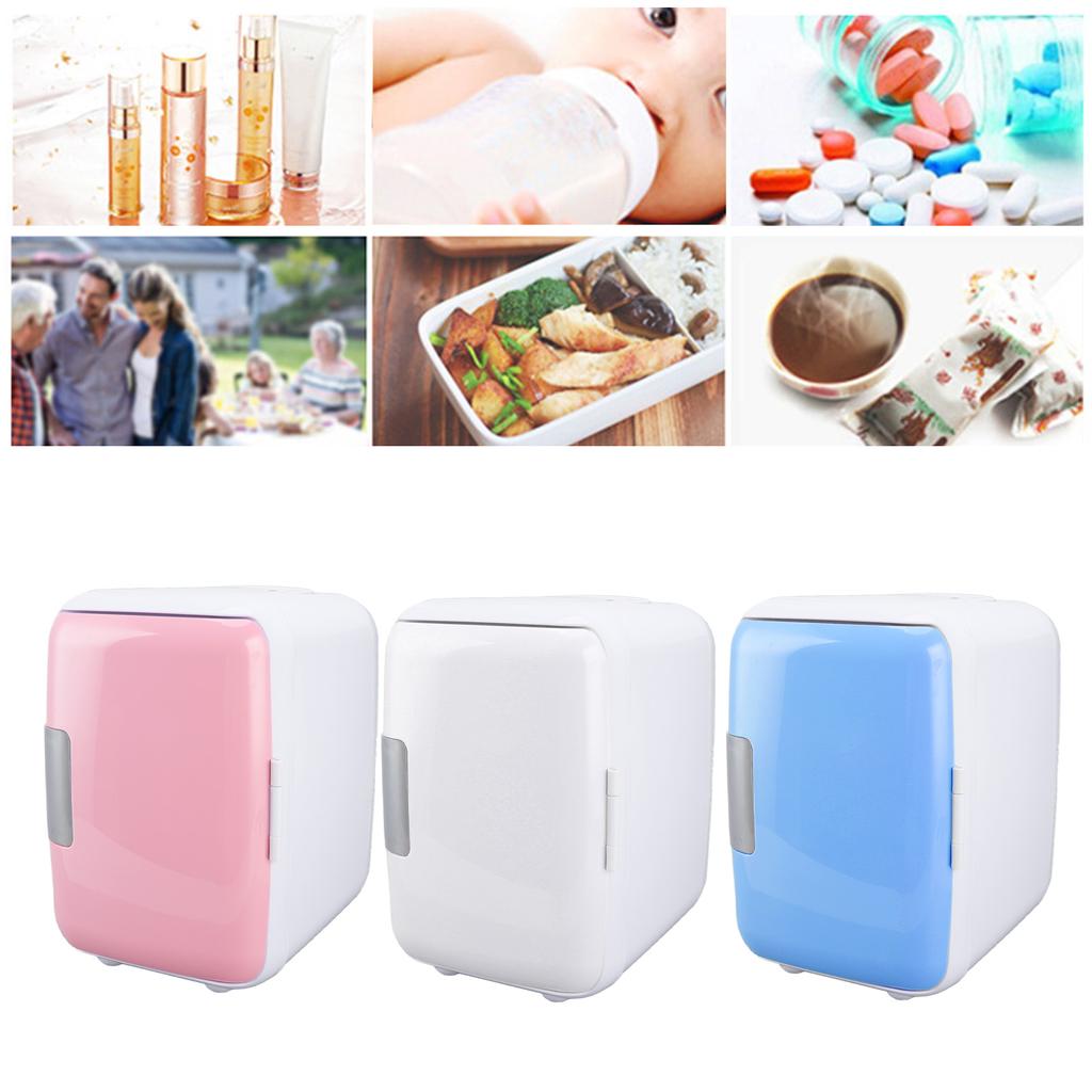 Lodówka samochodowa 4 litry ABS Przechowywanie kosmetyków Odłączana przegroda Przenośna mini lodówka na żywność Kosmetyki Przenośna lodówka samochodowa