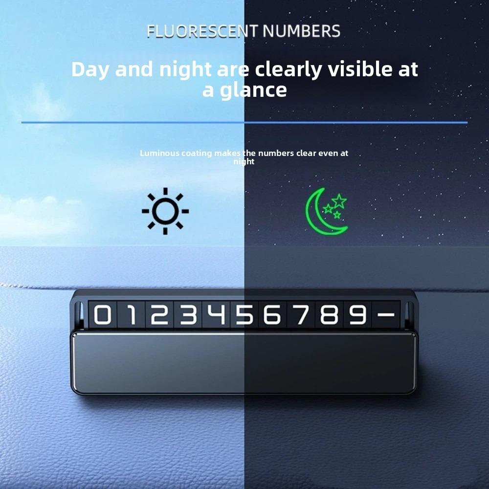 Universal Car Phone Number Plate Adjustable Slide Elegant Parking Number Plate Practical Car Temporary Parking Card Car Styling