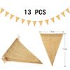 13 Flags Vintage Jute Hessian Burlap Bunting Banner Wedding Party Pography Props Celebration Party Decoration Banner