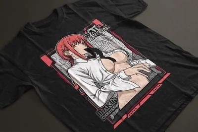 Chainsaw Man Makima "Waifu Material" Vintage Anime Oversized T-Shirt | Manga Streetwear Tee