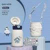 Adorable Pet-Inspired Girls' Thermos Cup - 316 Stainless Steel, Large Capacity, with Straw