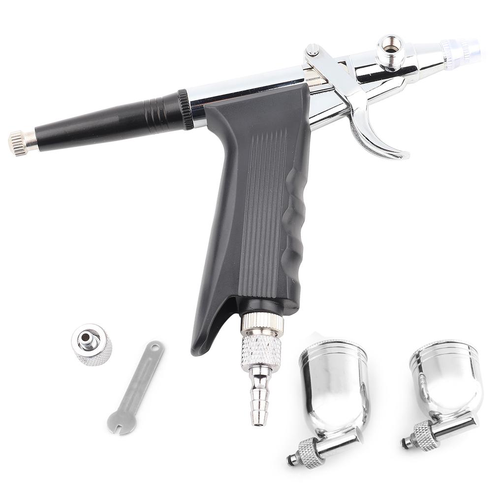 Multi Purpose 2 Cups Side Feed Spray Gun Trigger Airbrush for Art Painting 166