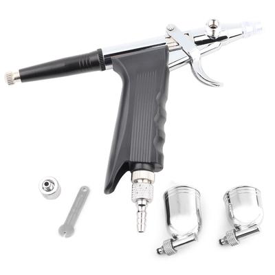 Mehrzweck 2-Tassen-Seitenansaug-Spritzpistole mit Abzug Airbrush für Kunstmalerei 166