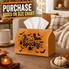 1pc Watercolor Spooky Halloween Tissue Box - Carved Pumpkin Bat Witch Hat Napkin Storage Box, Fits Rolls, Facial Tissues and Single Sheets, 2 Sizes Fo