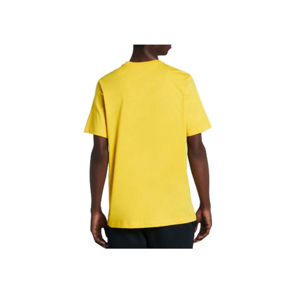 Nike Solid Color Crew Neck Logo Print T-Shirt Men Tops Sulfur AR4997-709