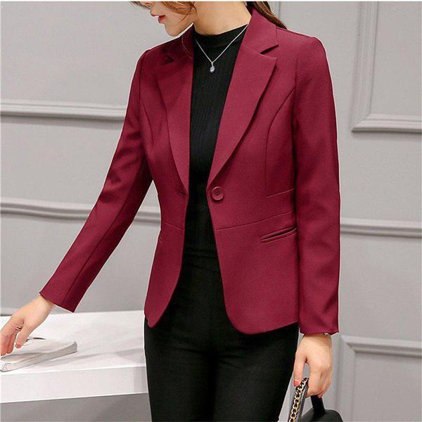 Jaro a Podzim Profesionální Všestranný Oblek Dlouhý Rukáv Temperament Slim Fit Malé Sako Dámský Krátký Styl Dámský