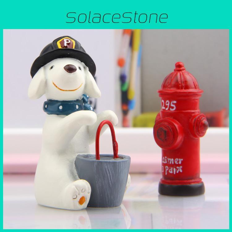Resin Dog Cartoon Fire Hydrant Garden Statue For Gift And Home Decoration