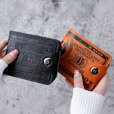 Retro Bifold Pocket Wallet Faux Leather Folding Wallet with Multi Card Slots Portable Card Holder Short Wallet for Men