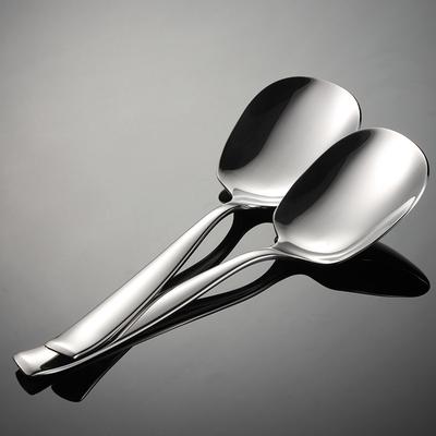 316 Stainless Steel Male Spoon Square Head Large Dining Spoon Mirror Polished Hotel 020 Series Square Handle Heavy