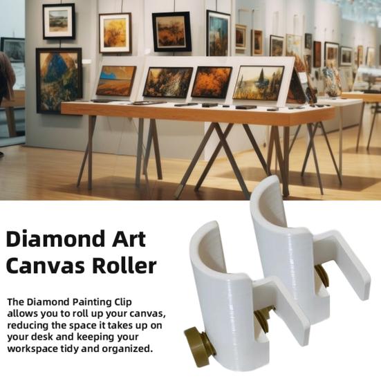 1 Pair Rhinestone Art Canvas Holder Universal Adjustable Rhinestone Painting Table Clamp Plastic Rhinestone Art Painting Roller Tool