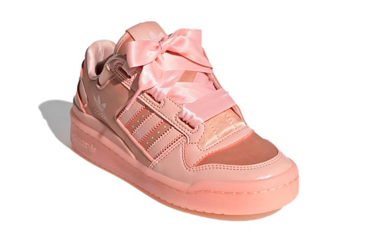 Adidas Originals FORUM Satin Low J Anti kick Low top Skateboard Shoes Coral Powder Teenagers FY8823