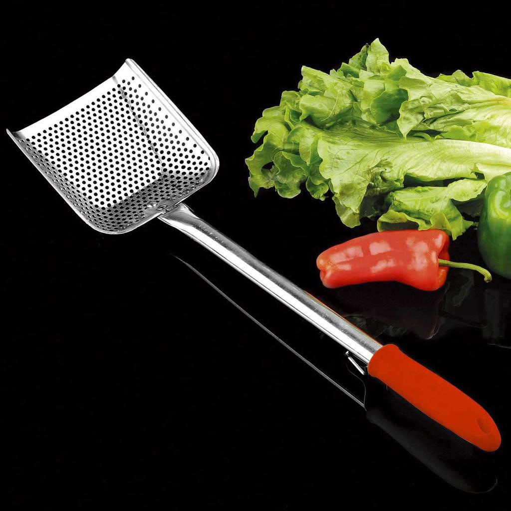 Stainless Steel Chip Scoop Food French Fries Popcorn Shovel Fry Scoop Bagger Single / Double Handle