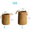 Handmade Grass Woven Flower Basket Creative Braided Flower Basket  Indoor Outdoor