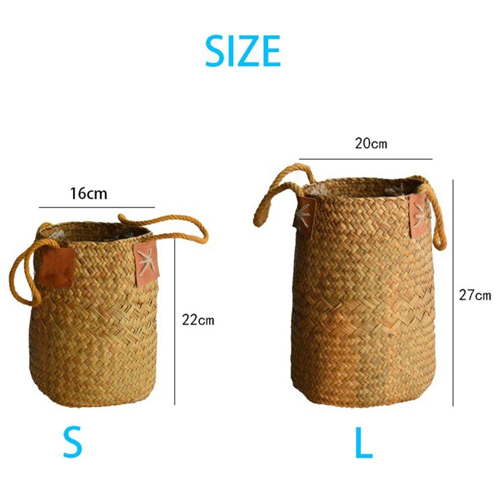 Handmade Grass Woven Flower Basket Creative Braided Flower Basket  Indoor Outdoor