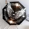 Shiny Wings  pattern, automatic folding umbrella, portable and foldable design, 8 ribs, a Christmas or birthday gift.