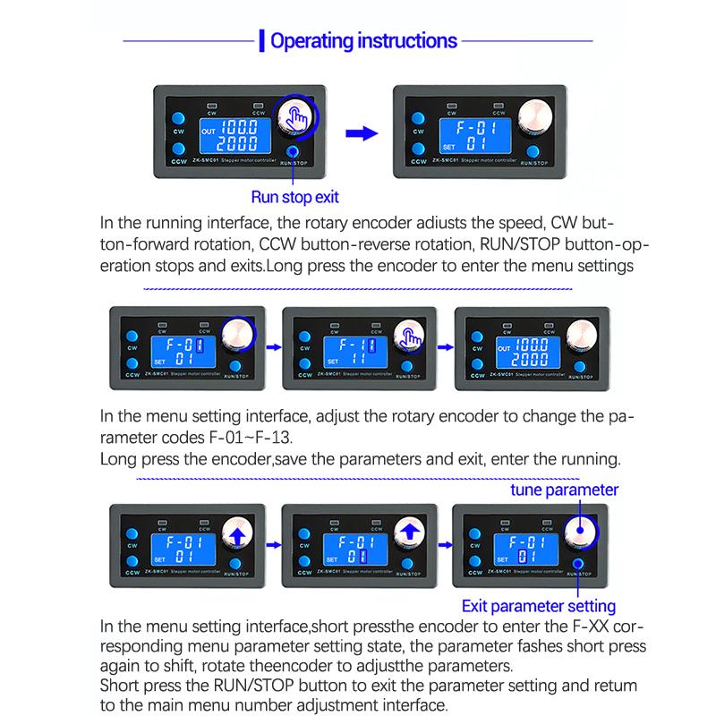 Dc 5-30V Cnc Stepper Motor Controller,Pemenol 1/128 Micro-Step Resolution Forward Reverse Delay Time Angle Speed Adjustable