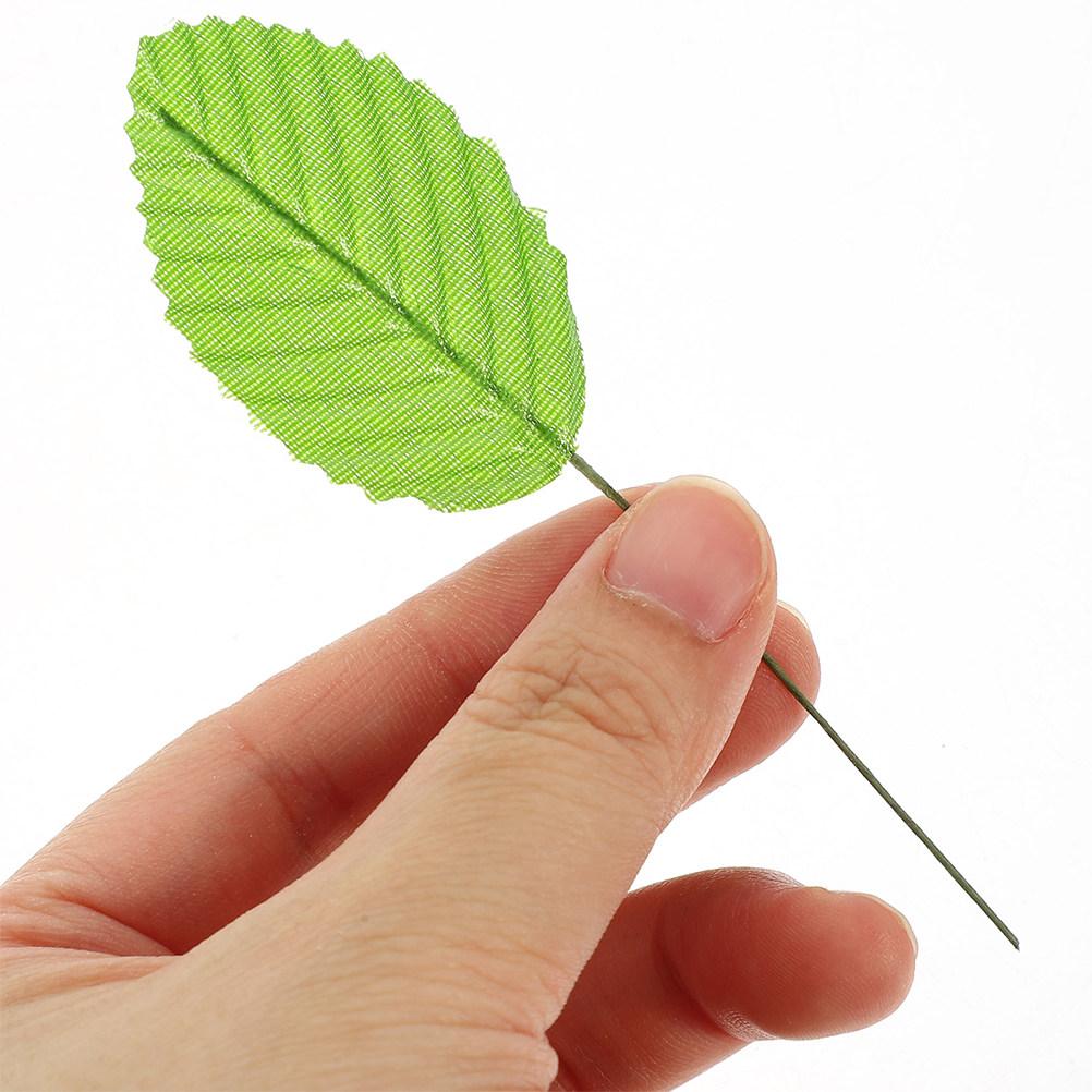 50Pcs Simulation Rose Leaf Stems Lifelike Faux Leaves for Wedding Party Decorations Home Vase Filler DIY Flower Arrangement