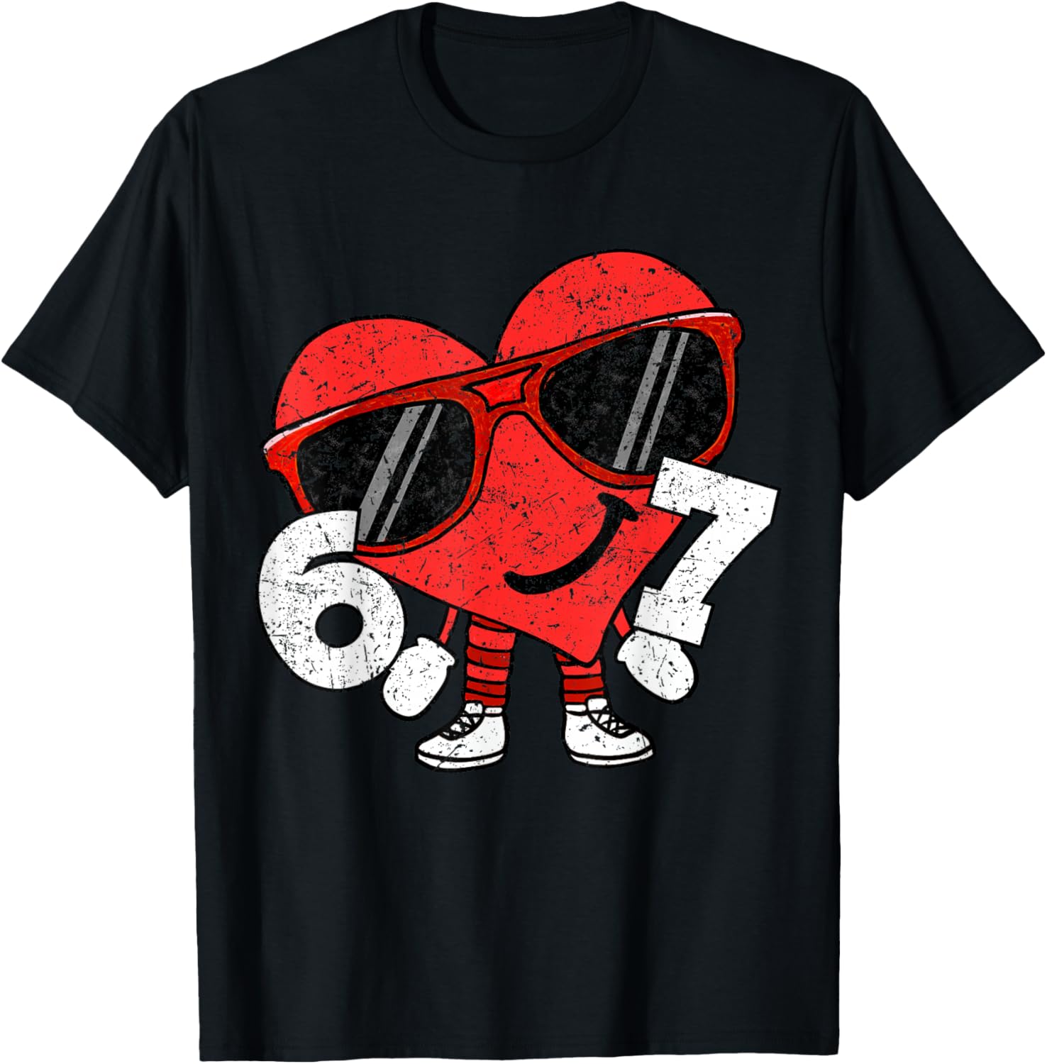 Funny Valentines Heart 67 Six Seven Boys Kids Teens T-Shirt S разноцветный