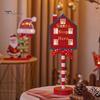 Christmas Street Sign Light with Bowknot Santa Stop Here North Pole Letter Vintage Reusable Xmas Holiday Decoration Desktop Guideboard LED Lamp