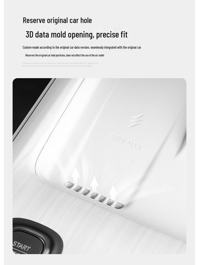 Waterproof Silicone Pad for 24 Xiaomi SU7: Non-slip Wireless Charging Car Interior Accessory