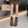 Platform short boots women's 2025 autumn and winter new thick heel Martin boots knight versatile British style side zipper thin boots