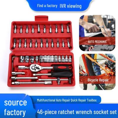 46-Piece Ratchet Wrench & Socket Set: Complete Auto Repair Tool Kit