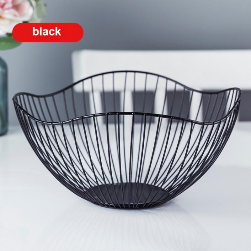 Simple Modern Iron Fruit Basket Fruit Container Bowl Home Creative Snacks Bread Storage Drain Basket Table Snacks Household