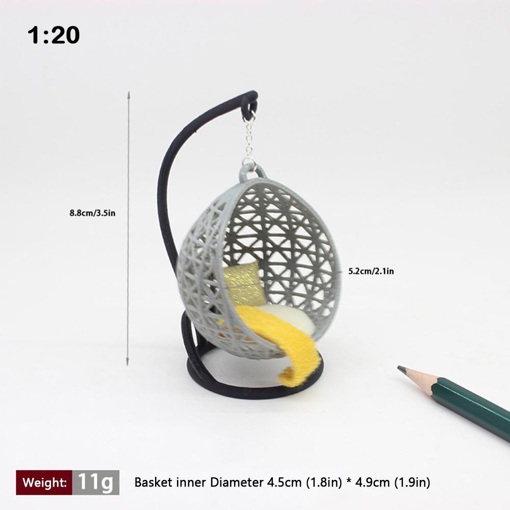 Scene Model Dollhouse Hanging Basket Chair White Dollhouse Accessories  Doll House Accessories