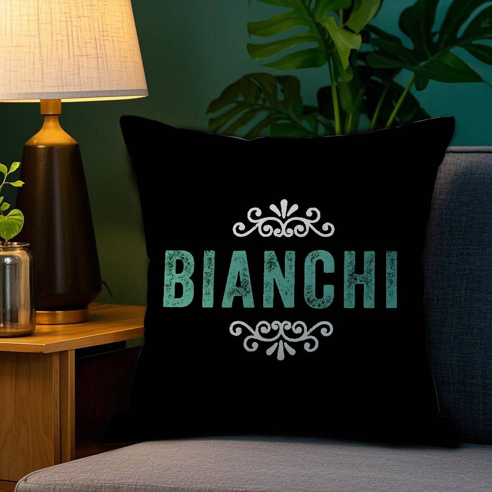 Luxury BBianchi Logo Pillow Case Sofa Living Room Bedroom Doublesided Printing Square Cushion Nap Time Pillow Case