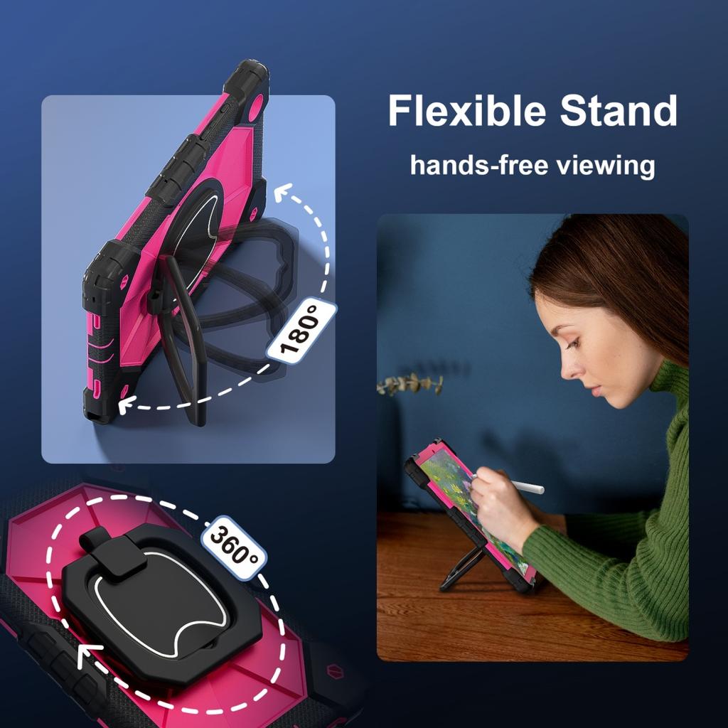 Für Samsung Galaxy Tab A8 10.5 (2021).360° drehbarer Griff, robuster Schutzständer, TPU + PC, 3-in-1, stoßfestes Tablet-PC-Gehäuse