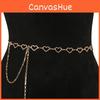Water Drilled Heart Cutout Metal Waist Chain For Adults Unisex Elegant Party Accessory