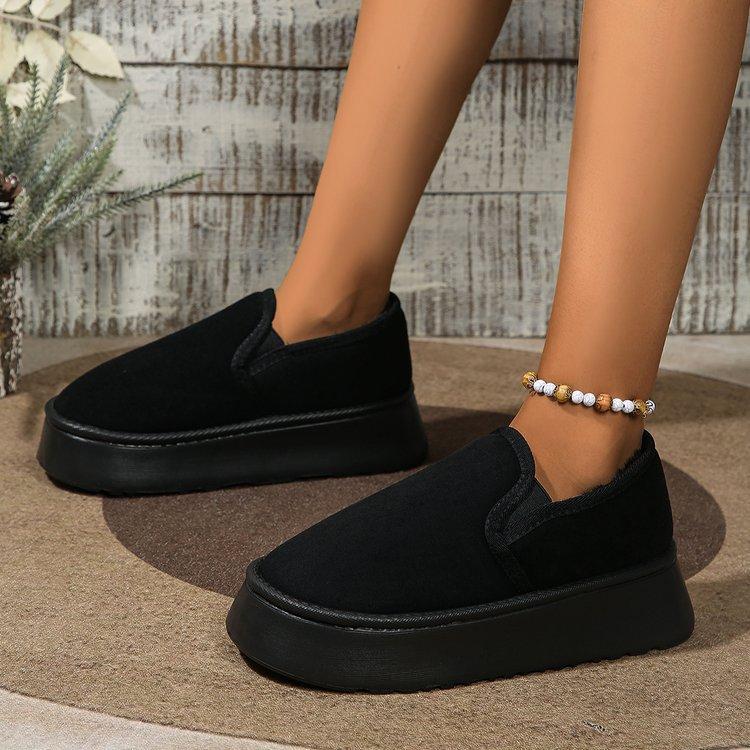 

Теплые зимние ботинки на платформе, винтажные коричневые женские зимние ботинки с бархатной замшевой подкладкой, модные женские ботинки на толстой подошве без застежек 37