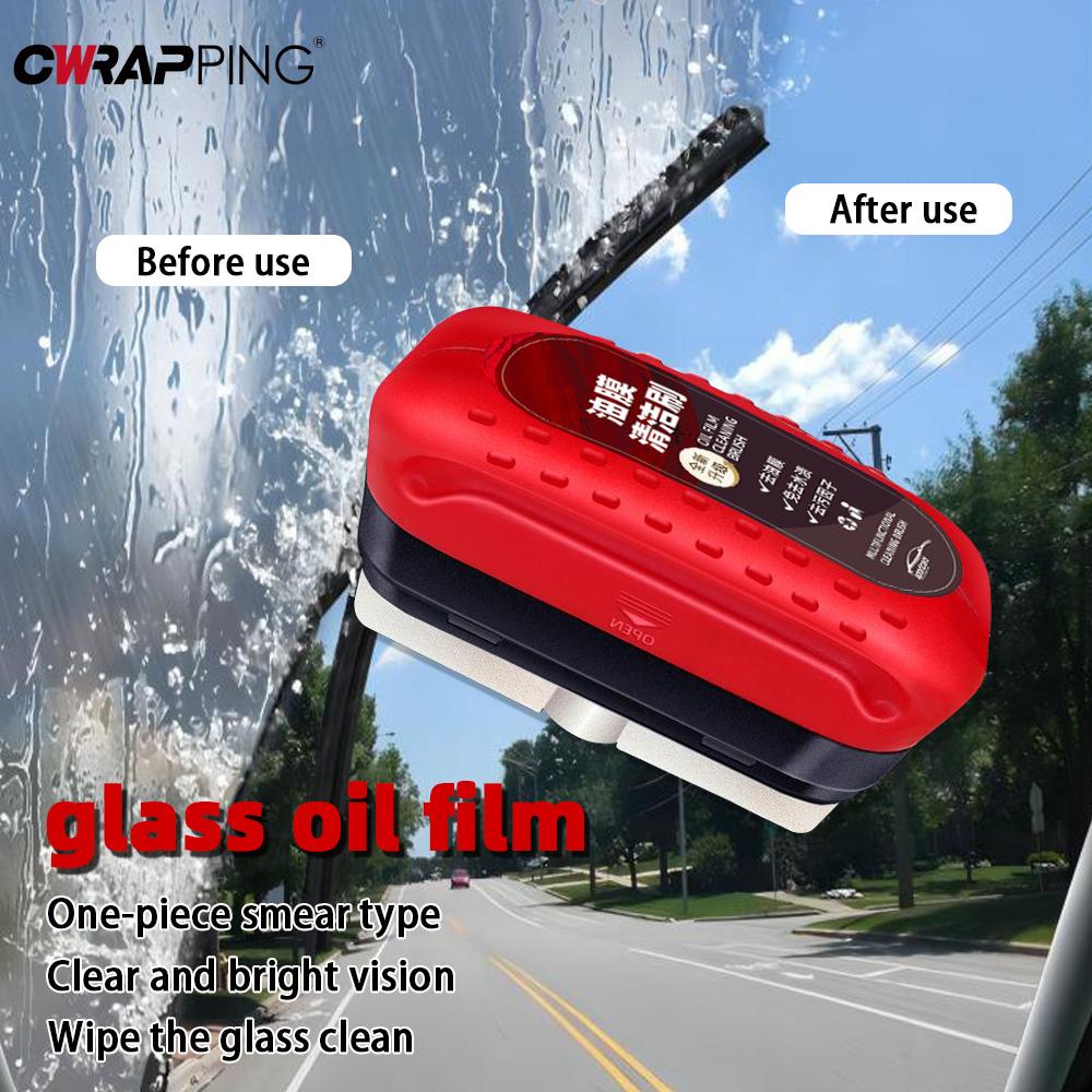 Car Windshield Cleaning Brush Glass Oil Film Remover Front Dashboard Side Window Rearview Mirror Cleaning Agent Water Repellent