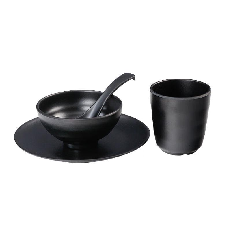 Qianxing Black Frosted Melamine Tableware Set