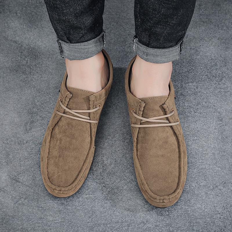 Hochwertige Wildleder Herrenschuhe Schnürschuhe Schwarz Flache Schuhe Sportschuhe Partykleider 2025 Outdoor Casual Britische Slipper