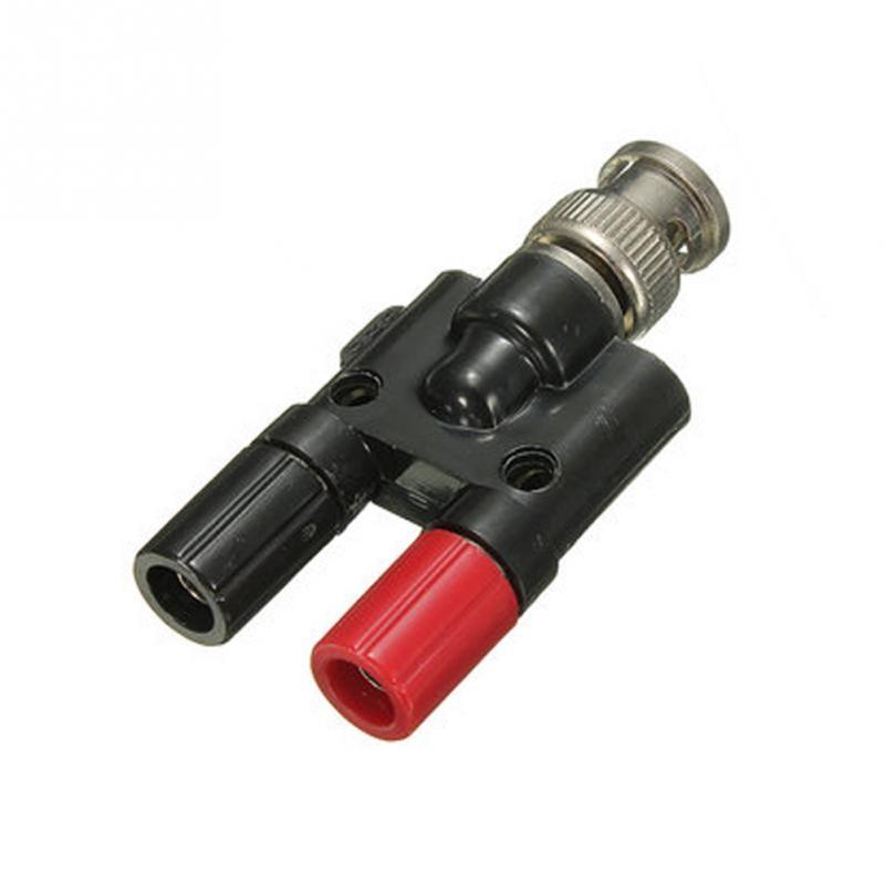 Drop Shipping Metal+Plastic BNC Male Plug To Two Dual Banana Jack RF Adapter Connector wholesale