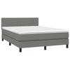 Box Spring Bed with Mattress Dark Gray 140 X 190 Cm Fabric