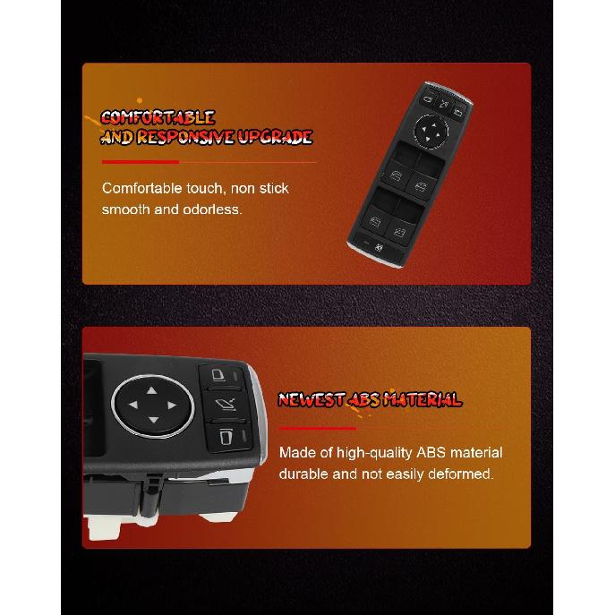 CCIYU Master Power Window Switch with Power Folding Mirrors Fit for Mercedes-Benz C230 C250 C300 C350 C63 AMG E350 E400 E550 E63 AMG GLK350,