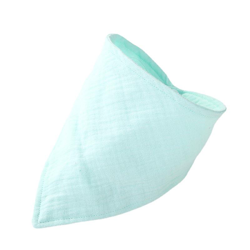 Double Layer Muslin Cotton Baby Bib - Solid Color Triangle Scarf