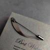 Large Brooch in Matte Gun Color Discreet Safety Pin Classic Accessories for Outerwear Business and Casual Use