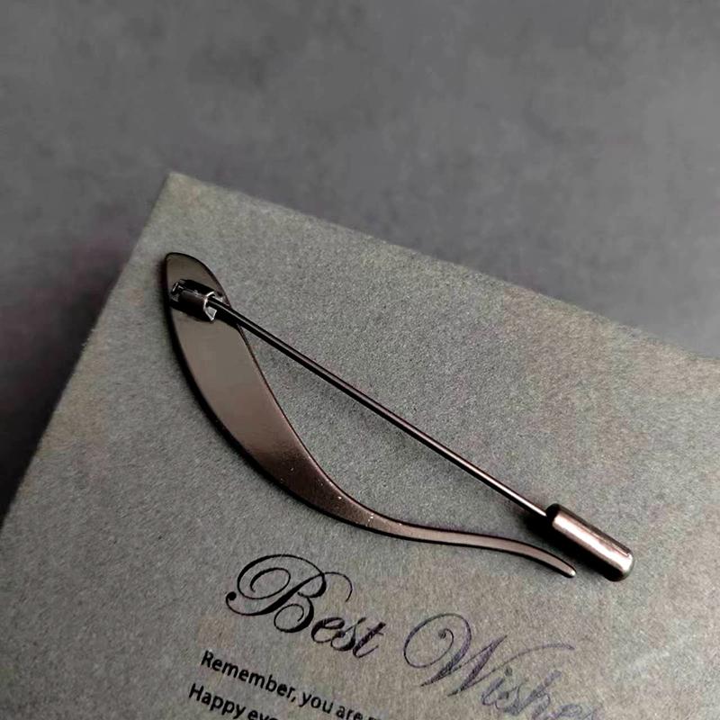 Large Brooch in Matte Gun Color Discreet Safety Pin Classic Accessories for Outerwear Business and Casual Use