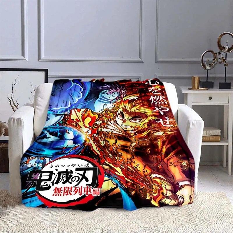 Anime Demon Slayer Decke, superweich, warm, Flanell-Überwurf, Picknickdecke, Decken für Betten, Picknickdecke