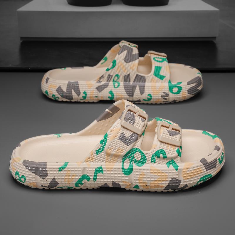 Summer Mens Slippers Outdoor Mans Sandals Lightweight Mens Beach Shoes Soft Bottom Indoor Home Slippers Non-Slip Bathroom Slides