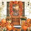 1/2Pcs 175/200CM Fall Maple Leaf Garland Hanging Artificial Leaves Plants Vine Rattan Halloween Autumn Mantle Fireplace Porch Decoration