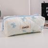 Cotton Bow Makeup Bag Pen Case For Girls With Large Capacity And Cute Storage