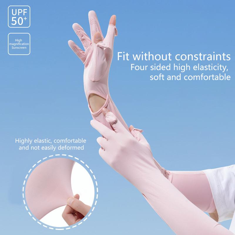 Sunscreen Female Anti-Ultraviolet Summer Cycling Arm Protector All-In-One Driving Ice Silk Sleeve Cover